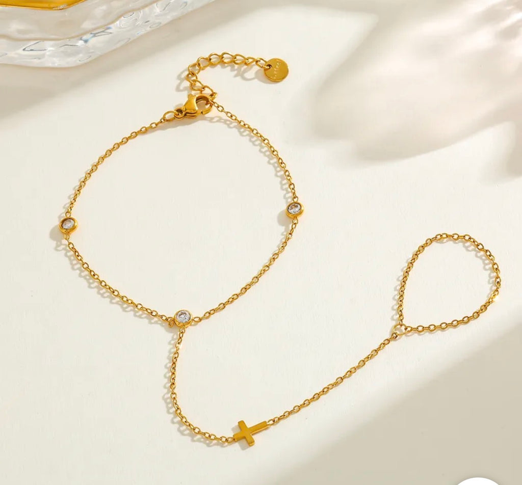 Cross finger bracelet