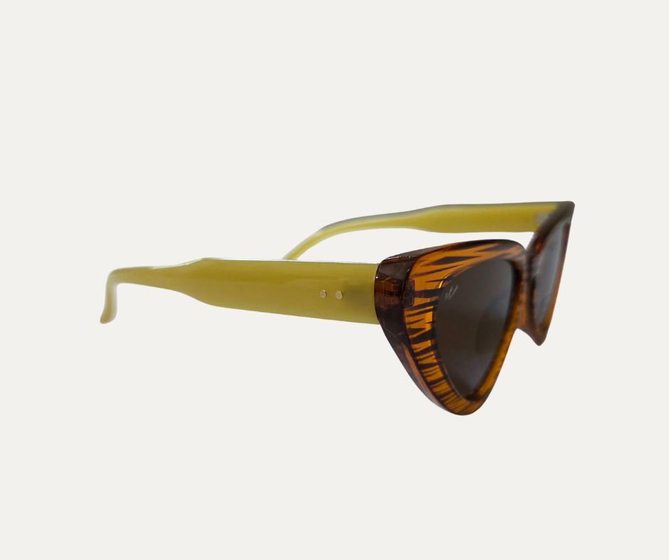 Vintage Eye Cat - Green and Brownblack