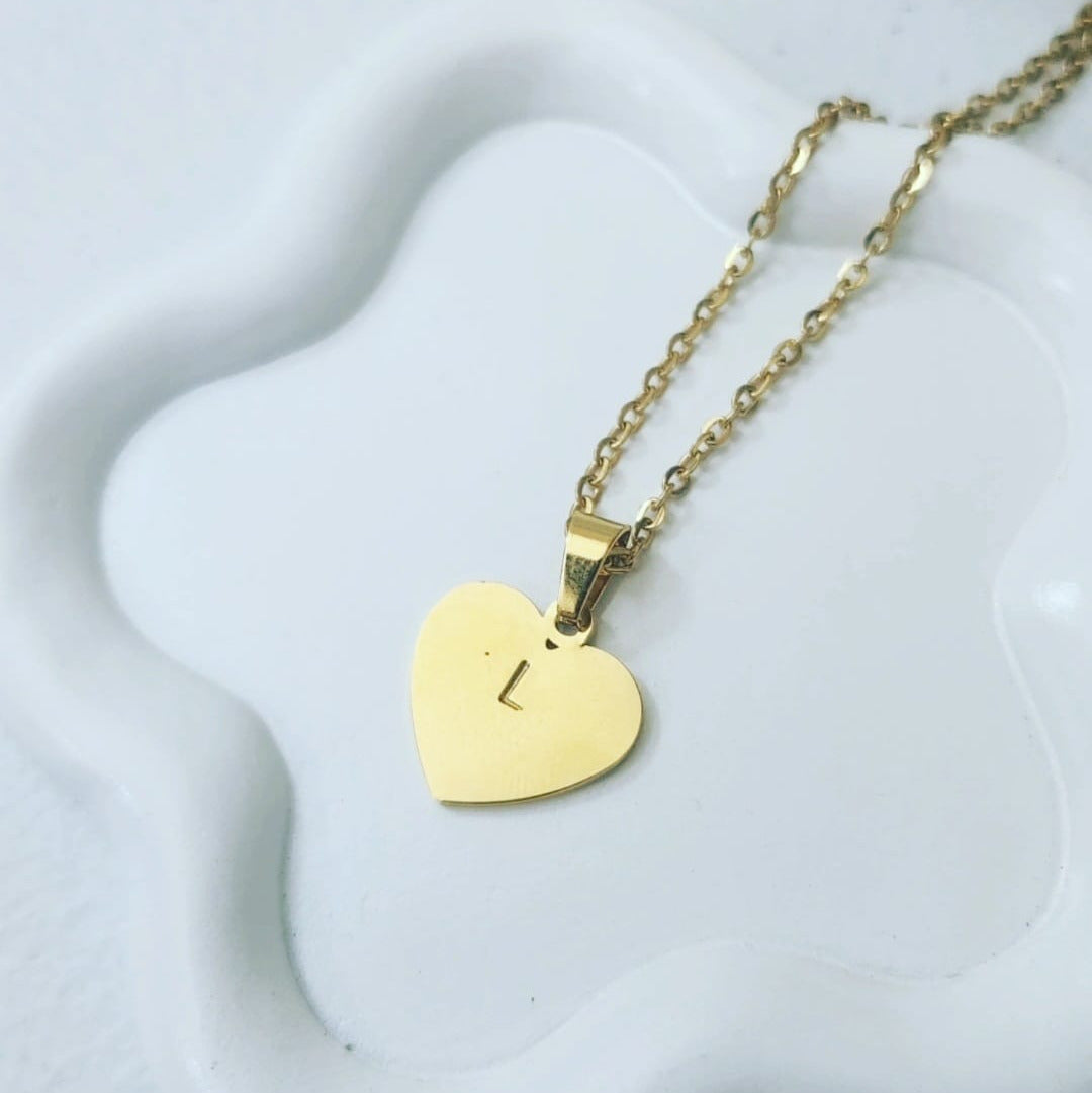 Heart Initial Charm